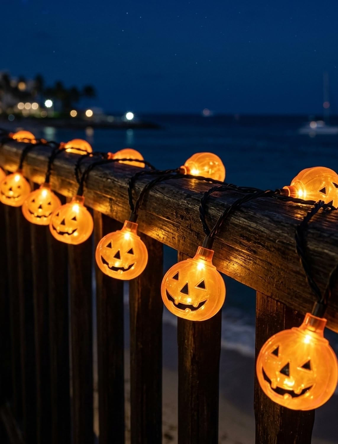 Xingzd 8.5Ft LED Halloween Lights Pumpkin String Lights with 10 Smiling Jack O Lantern Pumpkin Lights, Clear Orange Jack O Lantern for Home Party Yard Porch Indoor Outdoor Decor Halloween Decorations