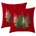 RABUSOFA Christmas Pillow Covers 18x18 Inch Tree Decorations Red Velvet Throw Pillow Cases Xmas Christmas Decor Winter Decorative Pillows for Couch Holiday Soft Gold