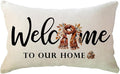 Fall Welcome Throw Pillow Covers 12 x 20 Inch Farmhouse Autumn Seasonal Holiday Decorative Lumbar Pillowcases Scarf Maple Leaves Cushion Covers for Front Porch Decor Housewarming Gifts (Brown)