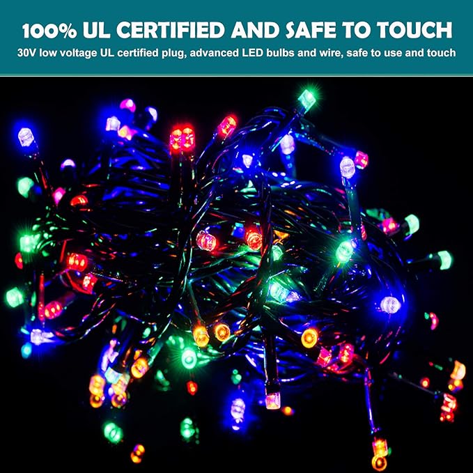 Bright Christmas Lights Outdoor 800 LED Christmas String Lights, 272ft 8 Modes Timer Fairy Twinkle Tree Lights for Home, Party, Holiday, Indoor Xmas Decorations Multicolor
