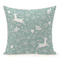 Jiaopenyou Throw Pillow Cover 20x20 Inch,Happy Christmas Tree Antlers Winter Snowflakes Throw Pillow Case,Home Decor Cushion Covers for Sofa Living Room Couch Bed