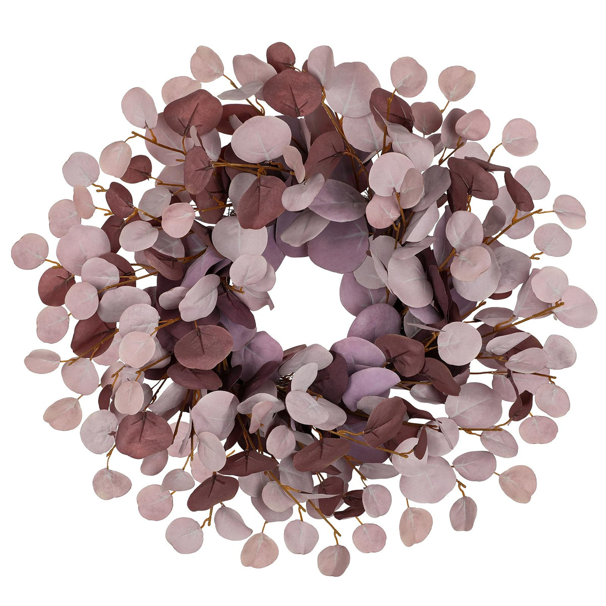 Fall Wreaths for Front Door 18 Inch Autumn Wreath for Indoors & Outdoors, Thanksgiving Wreath for Mantel,Wall, Fake Eucalyptus Wreaths for Front Door, Autumn, Halloween, Harvest Decor, Burgundy