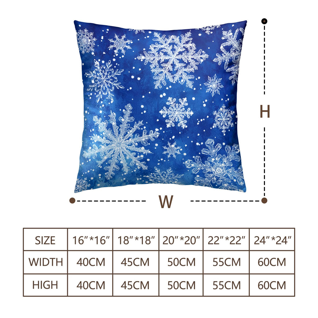Wnoesat Winter Blue Snowflake Throw Pillow Covers 18x18 Set of 2 Merry Christmas Snowflakes Decorative Pillow Cases Xmas Holiday Outdoor Pillowcase for Farmhouse Living Room Decor