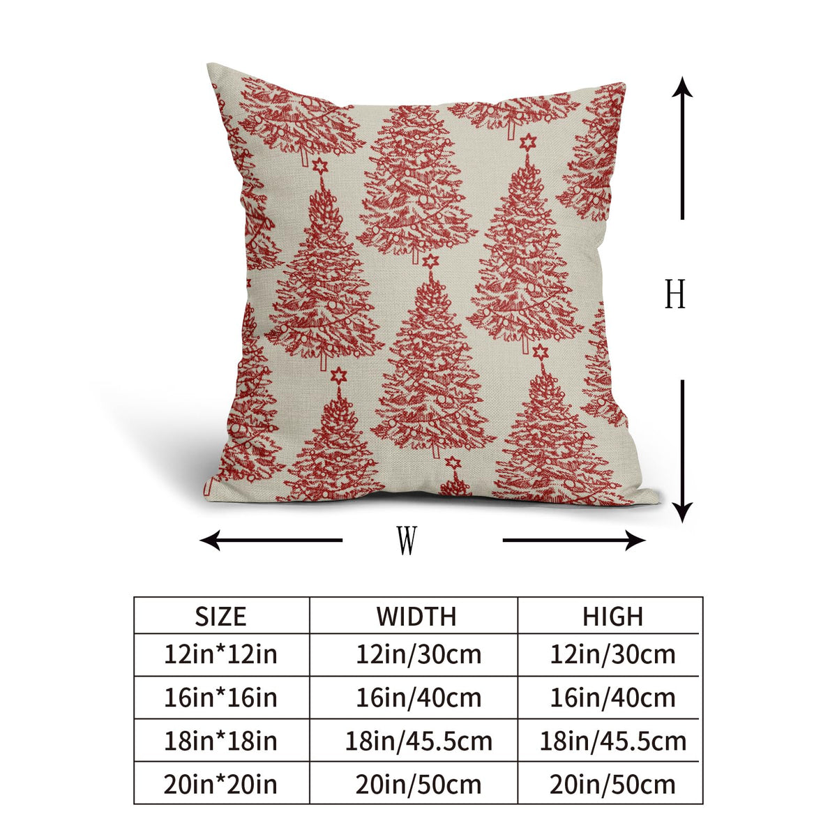 Aytipun Christmas Pillow Covers 16x16 Set of 2 Red Xmas Tree Star Rustic Winter Print Decorative Outdoor Pillowcases Farmhouse Vintage Holiday Decorations Throw Cushion Case Decor for Couch Sofa Bed