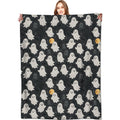 VODRM Cute Ghost Blanket Halloween Fall Holiday Decor Gothic White Spirit Witch Throw Gifts for Kids Lightweight Soft Fleece Moon Bat Witchy Blankets for Horror Spooky Goth Decoration 50x60in
