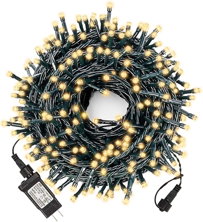 Bright Christmas Lights Outdoor 300 LED String Lights, 100ft Connectable 8 Modes Christmas String Lights Tree Lights for Home, Party, Holiday, Indoor Xmas Decorations Warm White