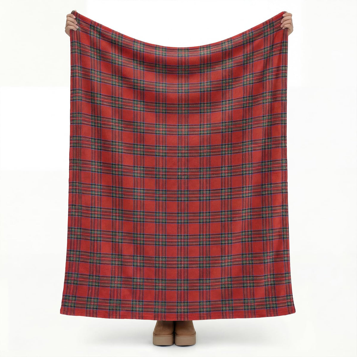 Horaldaily Red Green Farmhouse Plaid Spring Decorative Blanket Throw, Christmas Rustic Soft Lightweight Blanket for Couch Sofa Bed Lounging Decoration, Ideal Gifts for Kids Adults Self, 50x60