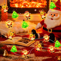 pozzolanas Christmas Fairy Lights, LED Christmas Tree Santa Claus Snowman Moose Lights Decoration, Waterproof Battery Powered Indoor Outdoor Decoration String Lights - 1Pack