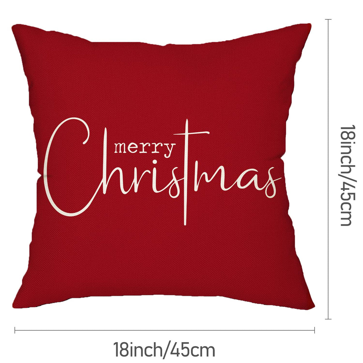 Allorry Christmas Pillow Covers Merry Christmas Throw Pillow Decorative Christmas Red Cotton Cloth Linen Cloth Pillow Cover Sofa Cover Decorative Rectangle Length 18X18 inches