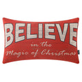 TRENDIN Christmas Pillow Cover 12x20 inches Believe in the Magic of Christmas Linen Rectangle Throw Pillow Cover for Sofa Couch Red PL953TR