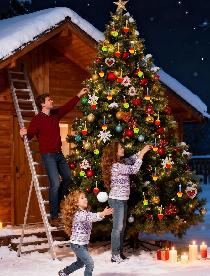 8.8Ft Christmas Multicolor Bubble Lights, Vintage Outdoor Christmas String Lights with 9 Multicolor Bubble Fluids Bulbs, Fairy Lights for Xmas Tree Outdoor Bedroom Porch House Fall Party Decor