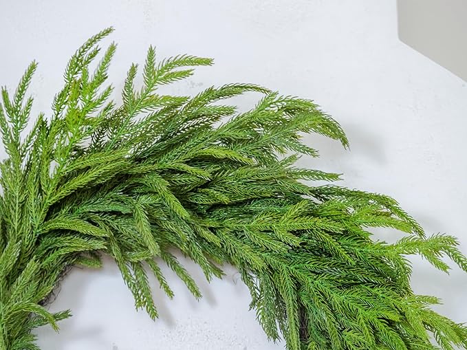 26" Norfolk Pine Wreath Real Touch Christmas Wreath for Front Door Winter Wreaths for Walls Windows Porches Indoor Outdoor Christmas Xmas Decorations Holiday Decor