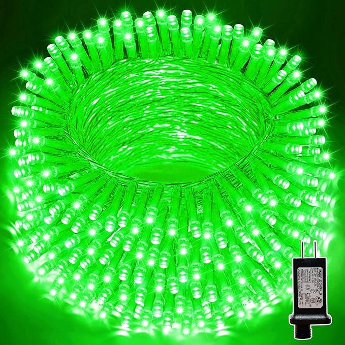 LAMPHOME 66ft Christmas Decorative Mini Lights,200 LED Transparent Wire Fairy Starry String Lights Plug in, 11 Lighting Modes, for Indoor Outdoor Xmas Tree Wedding Party Decoration (Green)