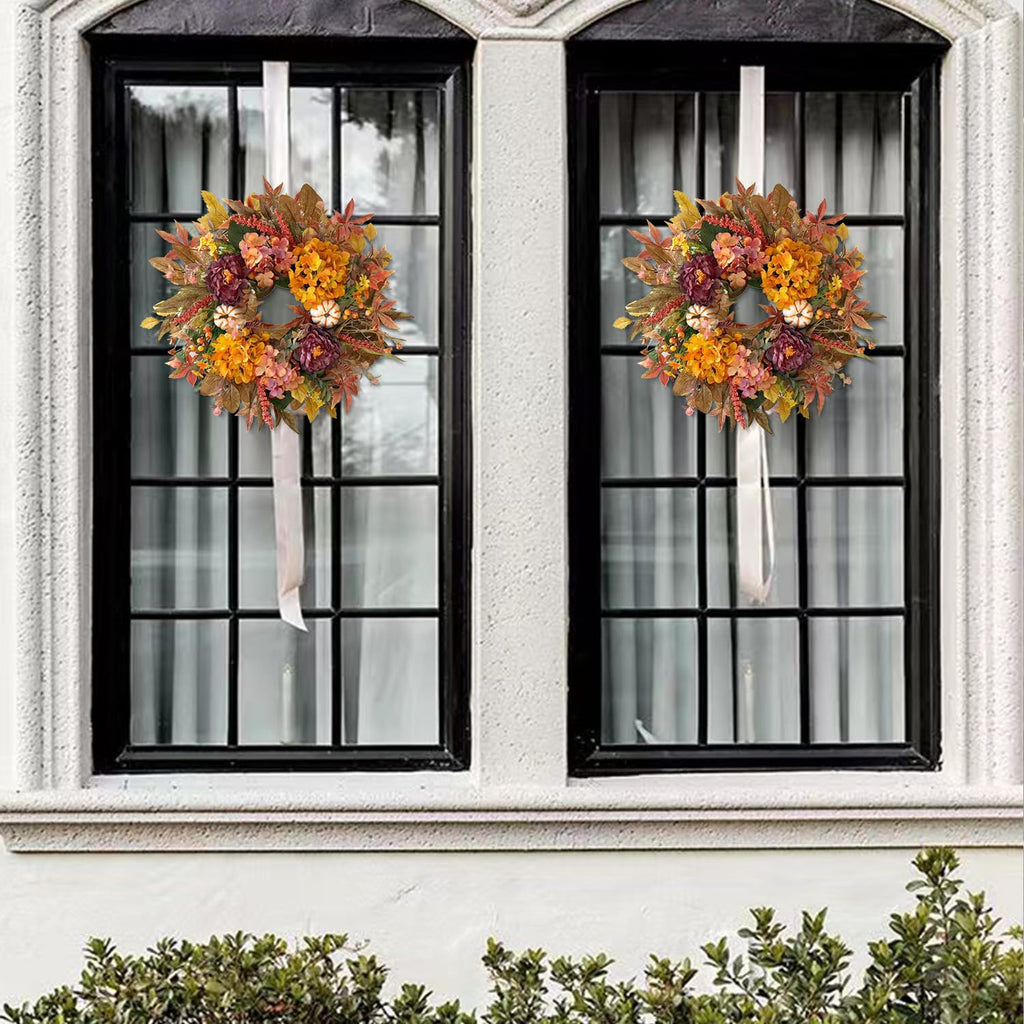 WANNA-CUL 24 Inch Fall Harvest Front Door Wreath Autumn Thanksgiving Decor