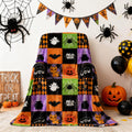 Halloween Throw Blanket Reversible, Cute Blanket Halloween 50"x70" for Couch, Bed, Sofa - Soft Plush Fleece Cartoon Pumpkin Print Decor Gifts (Style B)