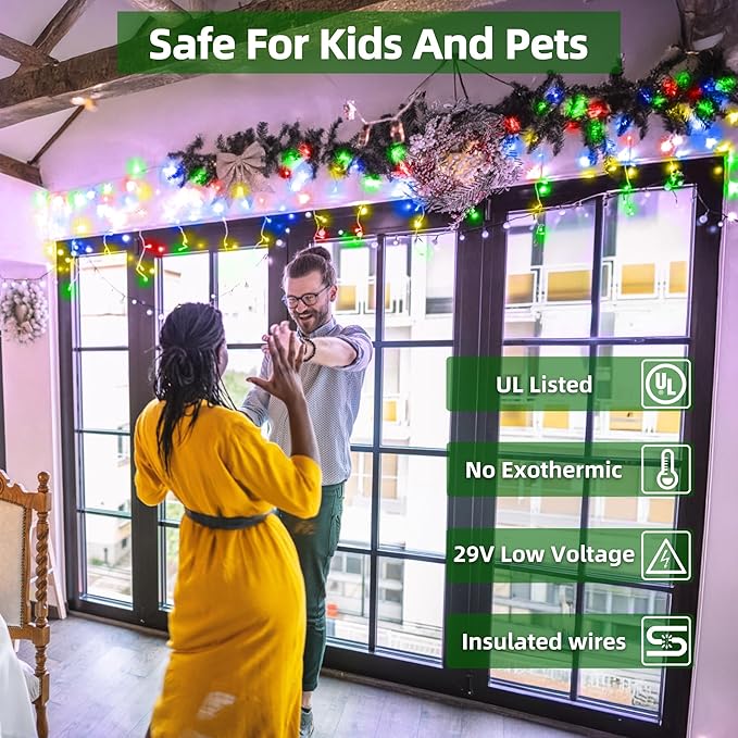 792 LED Christmas Lights with 176 Drops,82ft 8 Modes Fairy Hanging String Lights with Timer Waterproof, Plug-in Christmas String Lights for Holiday Wedding Party Christmas Decorations (Multicolor)