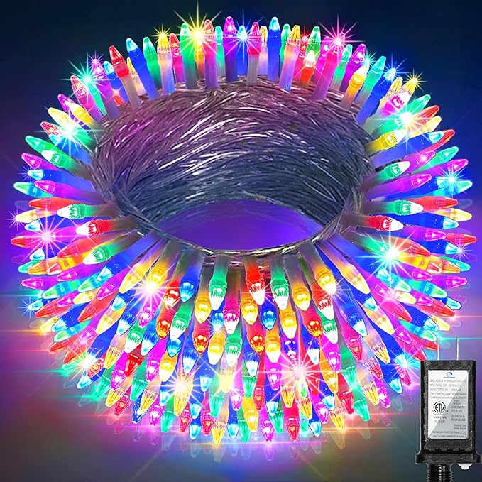 350LED Christmas Lights Indoor Outdoor, 90ft 12 Modes Multicolor LED String Lights with Timer Dimmable, Waterproof Tree Lights for Xmas Patio Yard Fence Bedroom Wedding Garden Decor Multicolor