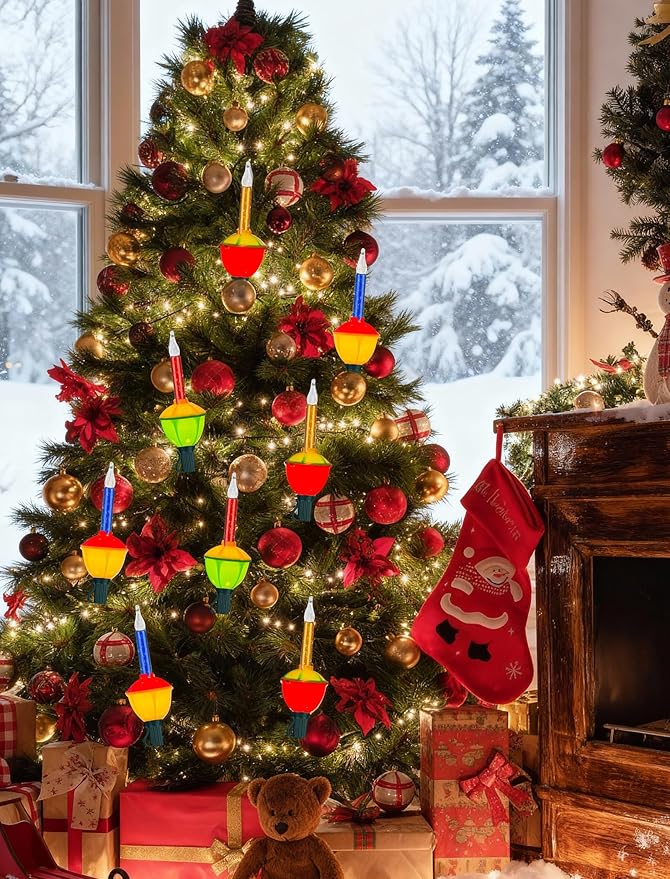 8.8Ft Christmas Multicolor Bubble Lights, Vintage Outdoor Christmas String Lights with 9 Multicolor Bubble Fluids Bulbs, Fairy Lights for Xmas Tree Outdoor Bedroom Porch House Fall Party Decor