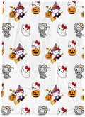 Jay Franco Halloween Plush Throw Blanket – 50x70 Inch Ultra Soft & Comfy Fleece Throw for Couch, Sofa, Bed – Cozy Home Décor for Living Room & Bedroom, White - Hello Kitty