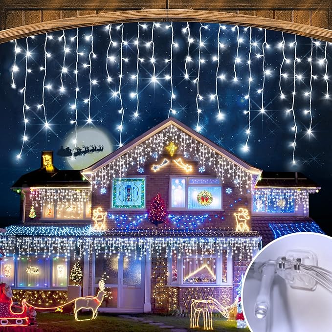 52FT Christmas Lights Outdoor Decorations 480LED Fairy String Light 12 Lighting Modes with Timer Memory Waterproof Christmas Light for Yard Roof Party Holiday Wedding Garden Decor