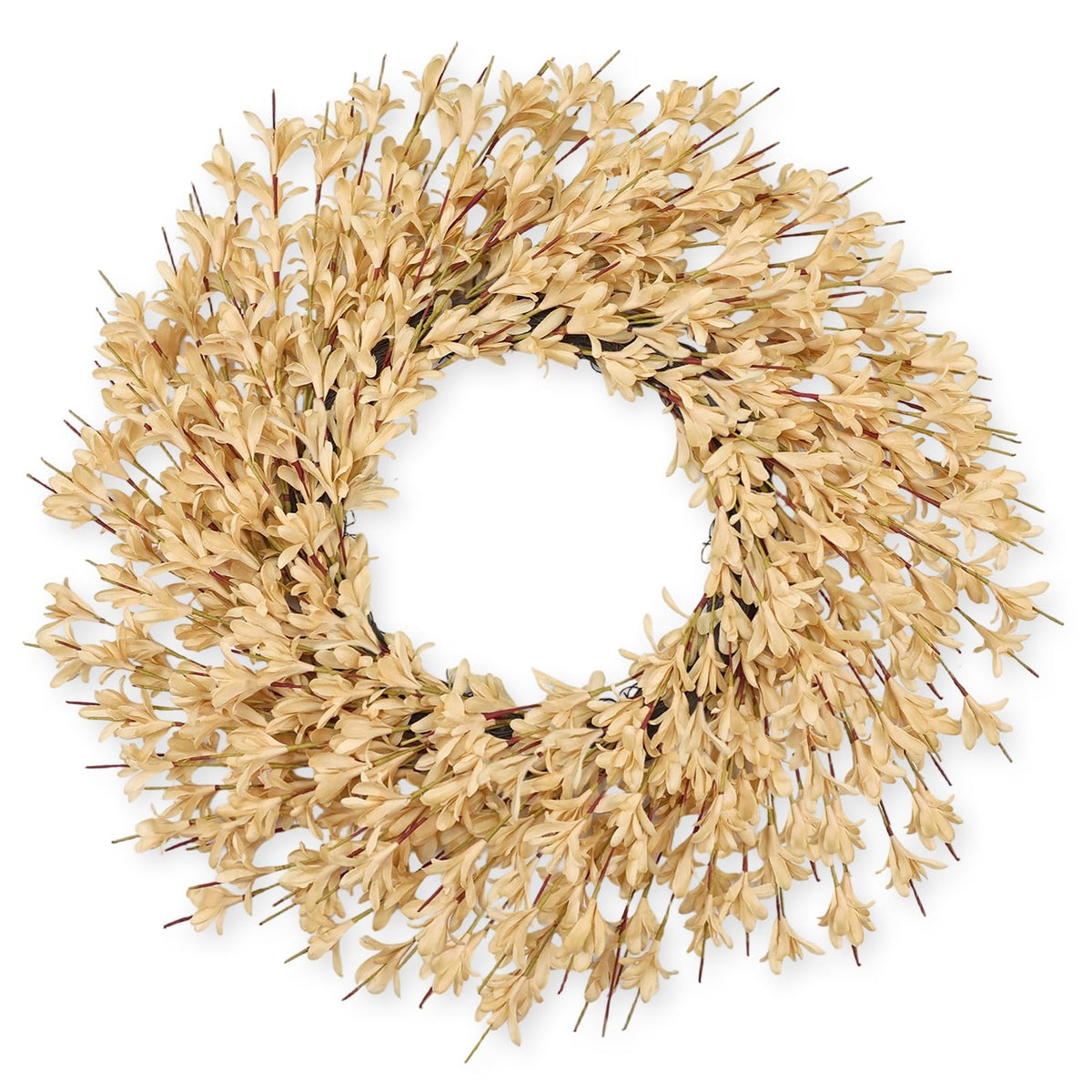 26 Inch Realistic Fall Wreaths for Front Door Outside Autumn Wreath Outdoor Indoors Fall Decorations for Home Thanksgiving Halloween Holiday Decorations Clearance for Wall Porch Door (Wheat)