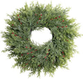 Christmas Decorations-26inch Large Christmas Cedar Wreath, Christmas Wreaths for Front Door with Cute Red Berry Wreaths, Door Wreath for Window Holiday Fireplace Indoor/Outdoor Yard Xmas Decor