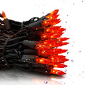 PARKIM Halloween Orange Lights String Outdoor 100 Mini Waterproof Incandescent Indoor Decoration Plug in 23 Feet Used for Patio Party Festive Courtyard Home (1, Orange)