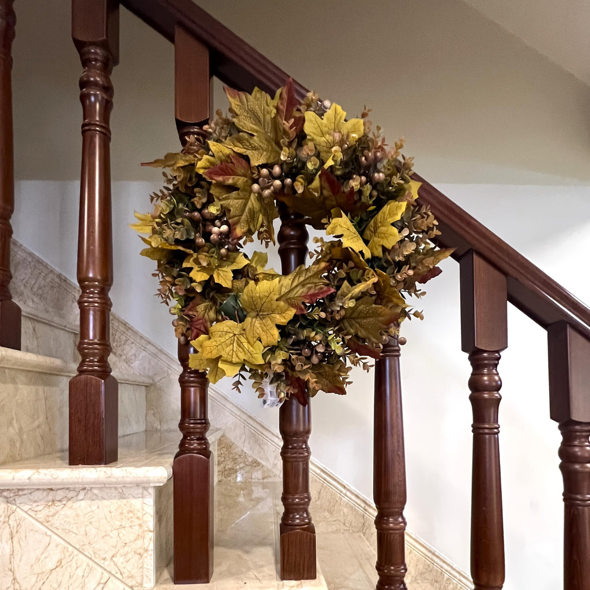 IPLNTS 19.69" Fall Wreaths For Front Door Artificial Autumn Wreath Fall Door Wreath Boxwood Wreath Fall Decorations For Home Wall Porch Indoor Outdoor Halloween Decor Thanksgiving Day Harvest Festival