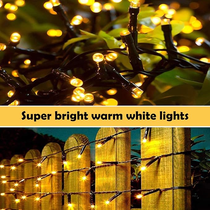 Bright Christmas Lights Outdoor 300 LED String Lights, 100ft Connectable 8 Modes Christmas String Lights Tree Lights for Home, Party, Holiday, Indoor Xmas Decorations Warm White