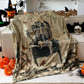 Breling Gothic Throw Flannel Blanket Ghost Skeleton Cozy Fuzzy Warm Throw Blanket Gothic Punk Themed Print for Winter Couch Sofa Bed Home Decor 60"x50"