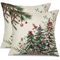 DFXSZ Christmas Pillow Covers 18x18 Inch Set of 2 Christmas Tree Decorations Throw Pillows Winter Xmas Decor for Home Couch TH-35B18