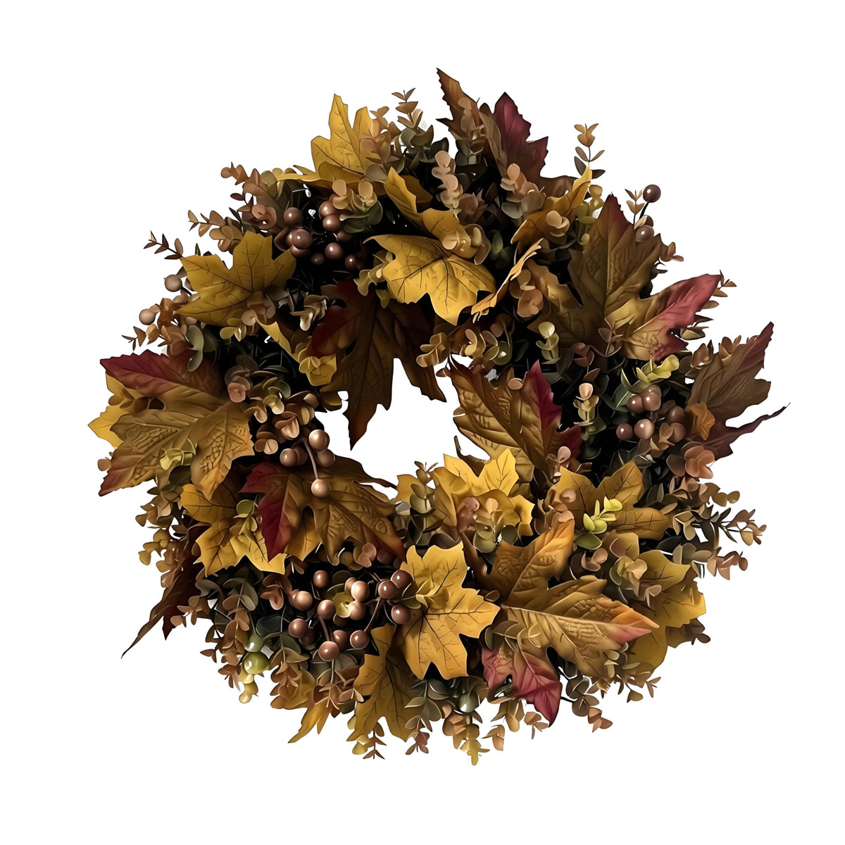 IPLNTS 19.69" Fall Wreaths For Front Door Artificial Autumn Wreath Fall Door Wreath Boxwood Wreath Fall Decorations For Home Wall Porch Indoor Outdoor Halloween Decor Thanksgiving Day Harvest Festival