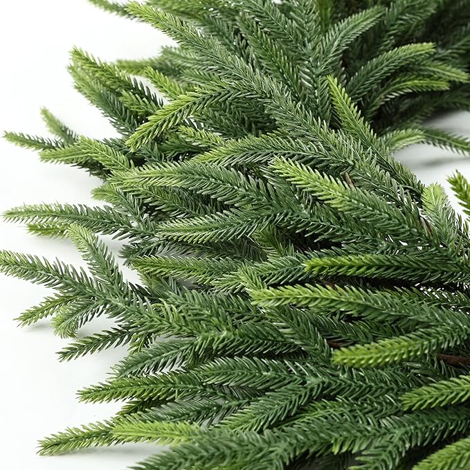 24 Inch Pine Wreath Christmas Wreaths for Front Door, Real Touch Pine Wreath Large Artificial Green Wreaths for Walls Windows Porches Farmhouse Indoor Outdoor Home Decor