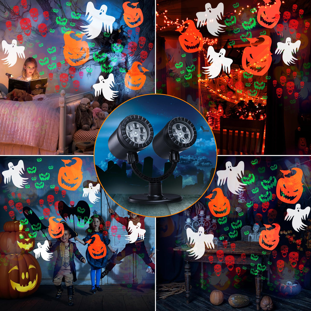 Halloween Lights Projector, Halloween Decorations Lighting Projector, with Timer Led Pumpkin Ghost Demon Light, for Holiday Party Garden Patio Yard Outdoor Indoor Landscape Decor