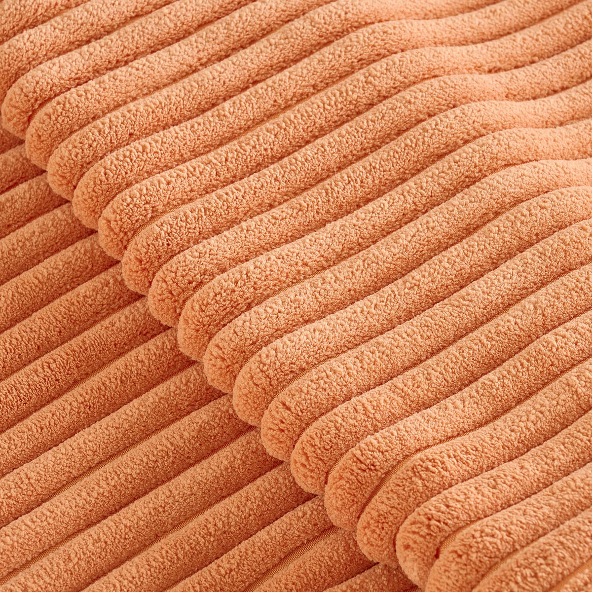 Fancy Homi Set of 2 Orange Fall Lumbar Rectangle Throw Pillow Covers 12x20 Inch for Couch Bed Chair, Autumn Halloween Thanksgiving Gift, Soft Plush Thick Striped Corduroy Aesthetic Home Decor 30x50cm