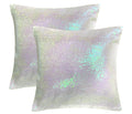 iMaylex Sequin Decorative Square Sparkling Comfy Throw Pillow Covers for Easter Lumbar Fall Party, Wedding, Christmas, New Year, Thansgiving, Halloween Decoration, Set of 2, 16'' x 16'', Iridescent