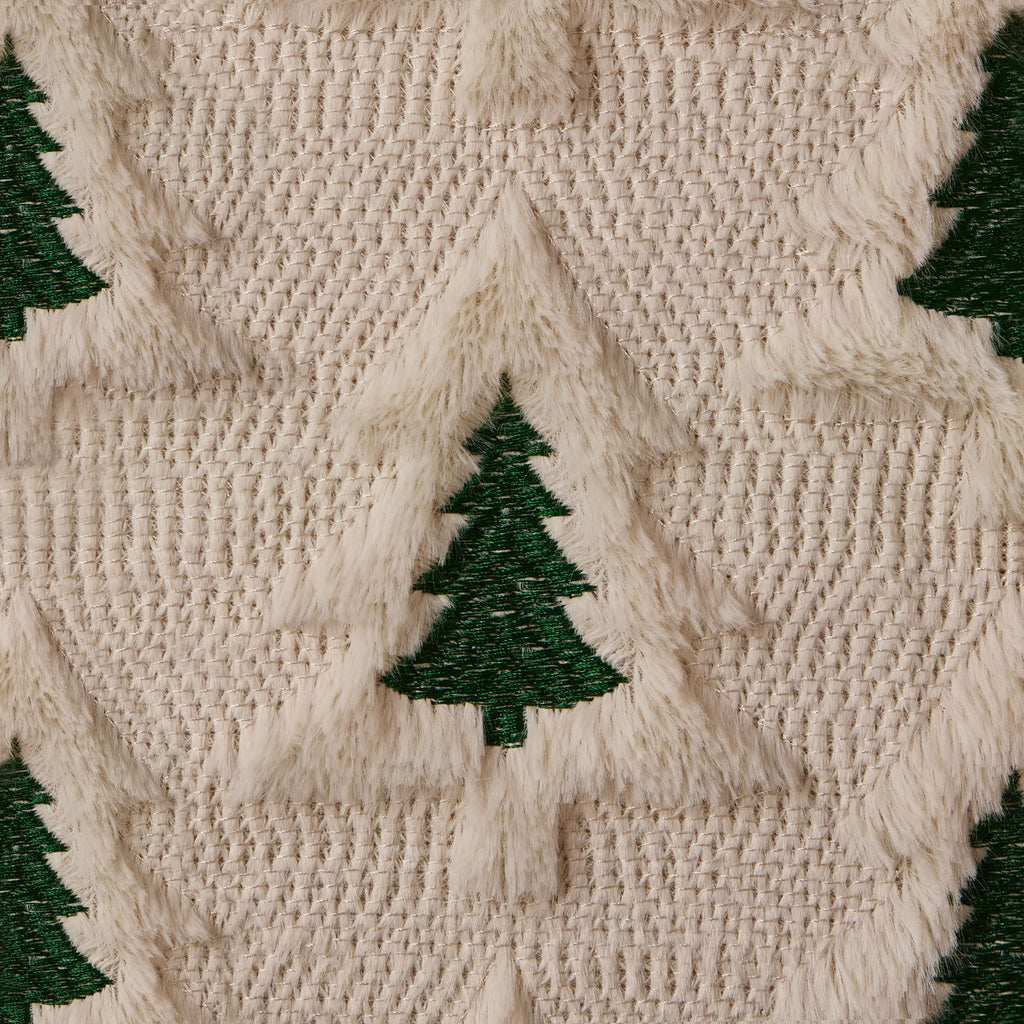 Allorry Christmas Pillow Covers 18x18 Set of 2 Beige Double Xmas Tree Pillow Covers Soft Plush Faux Fur Christmas Decorations for Xmas Winter Holiday Home Bedroom Sofa Cushion Cases PT-008C18