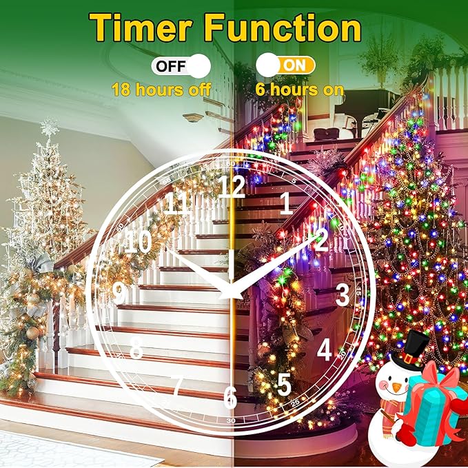 50FT 480 LED Christmas Lights Outdoor Decorations with 90 Drops Timer 8Mode Curtain String Lights Waterproof Plug in Fairy Lights for Indoor,Xmas,Party,Patio,Window,Fence,Trees Decor(Multicolor)