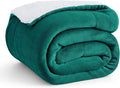 Bedsure GentleSoft Sherpa Fleece Throw Blanket Twin Size for Couch - Thick and Warm, Soft Fuzzy Plush Twin Christmas Blanket for Winter, Forest Green, 60x80 Inches