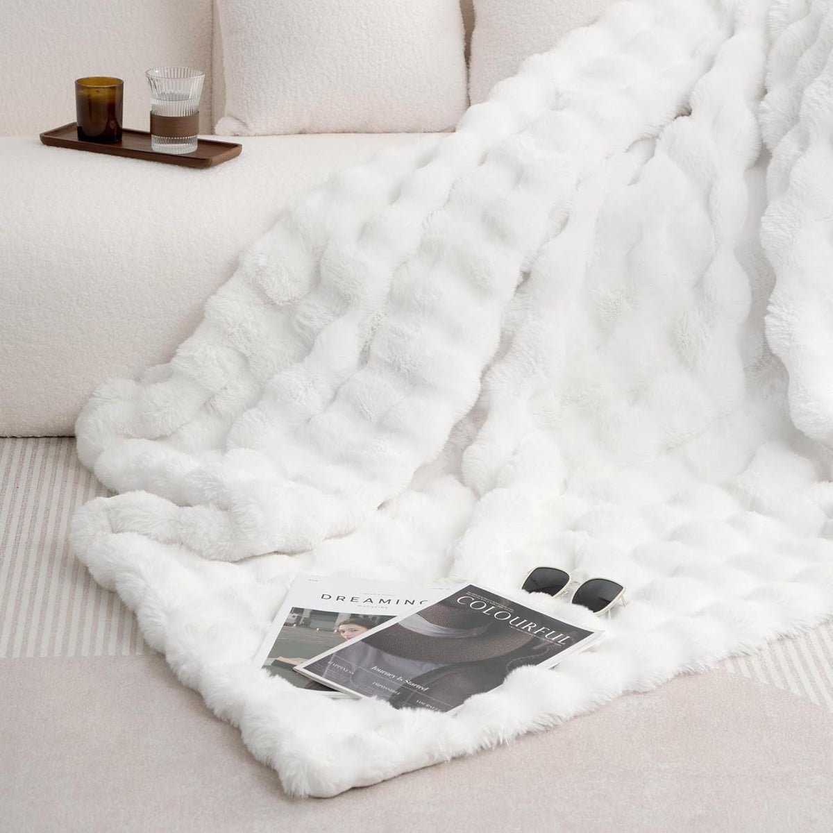 Rabbit-Hair Electric Blanket: Skin-Friendly, Soft, Washable, with Smart Temperature Control and Timer