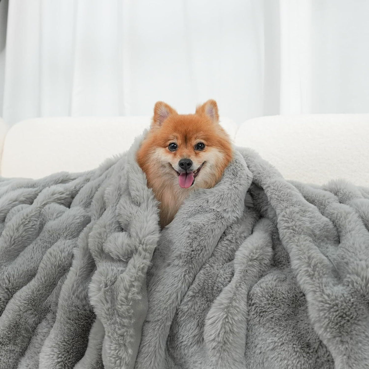Rabbit-Hair Electric Blanket: Skin-Friendly, Soft, Washable, with Smart Temperature Control and Timer