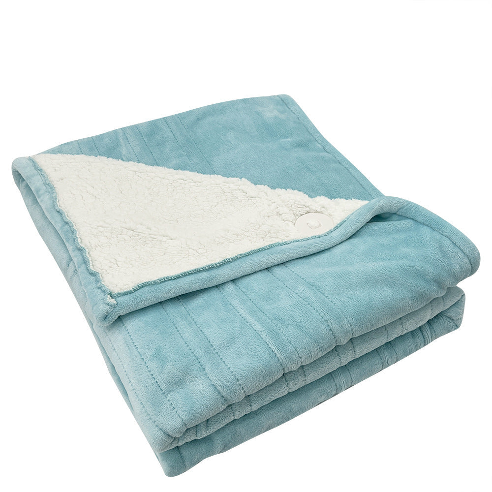 Cross-Border Thick Flannel Shawl, Warming Heated Blanket, Single-Person Electric Blanket, Flannel Electric Blanket for Office and Home Use