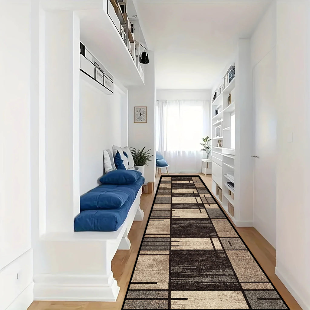 VIKAMA High-Grade Plaid Carpet Kitchen Rug Long Floor Mat Thin Door Mat Living Room Carpet Rug For Bedroom Home Decoration