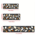 VIKAMA Leaf Pattern Gradient Grey Kitchen Rug Doormat Welcome Mat Runner Rug Winter Rug For Bedroom Warm Carpet For Live Room