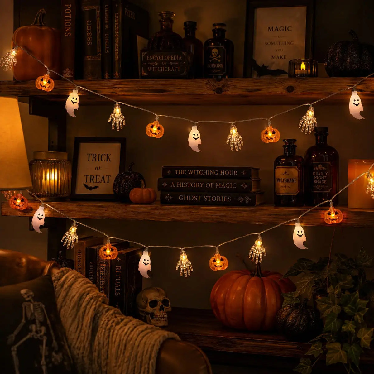 Halloween LED Pumpkin Ghost String Lights