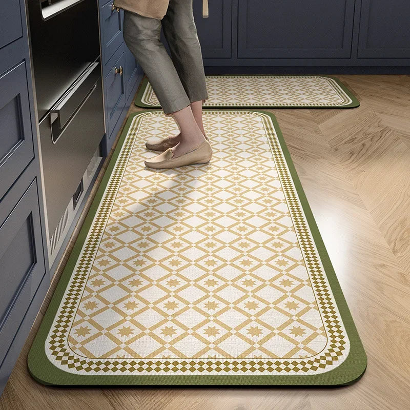 VIKAMA 1/2pcs Kitchen Floor Mat, Anti-Slip And Easy To Maintain, Home Decoration, Entrance Porch Carpet, Living Room Floor Mat
