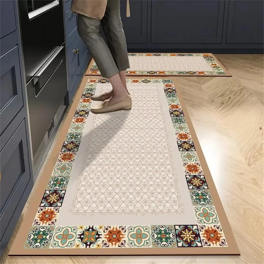 VIKAMA 1/2pcs Kitchen Floor Mat, Anti-Slip And Easy To Maintain, Home Decoration, Entrance Porch Carpet, Living Room Floor Mat