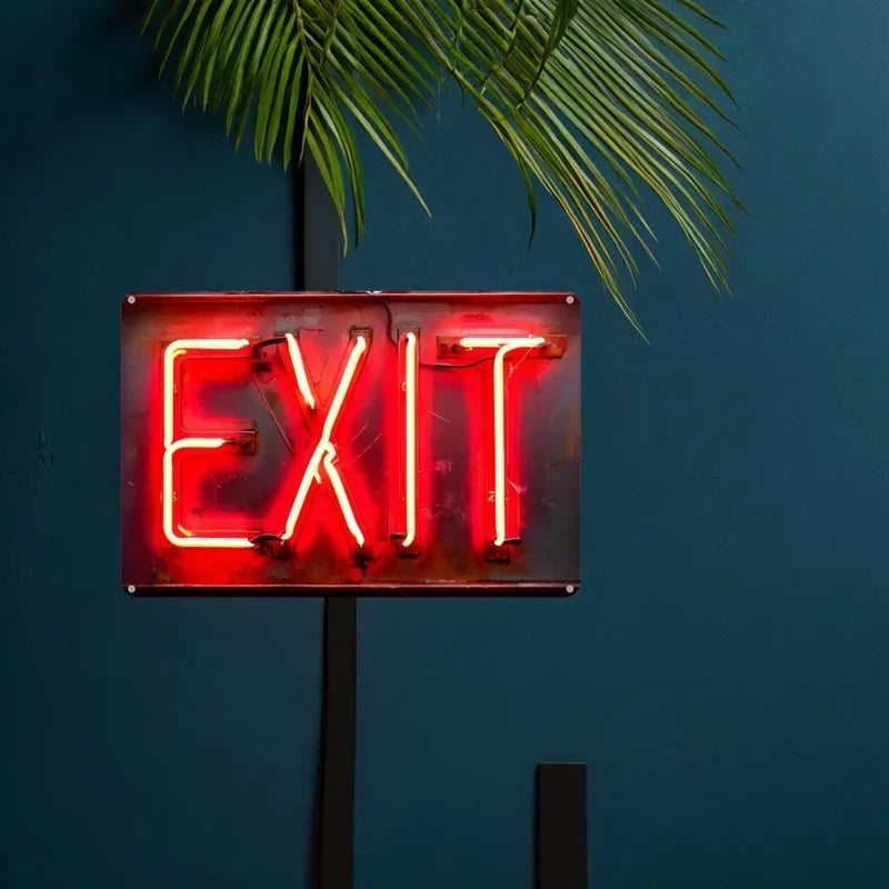 1 Red "EXIT" Sign - Retro Aluminum Wall Art 8x12 Inch, Waterproof & Dustproof Metal Sign for Home, Bar, Cafe, Garage
