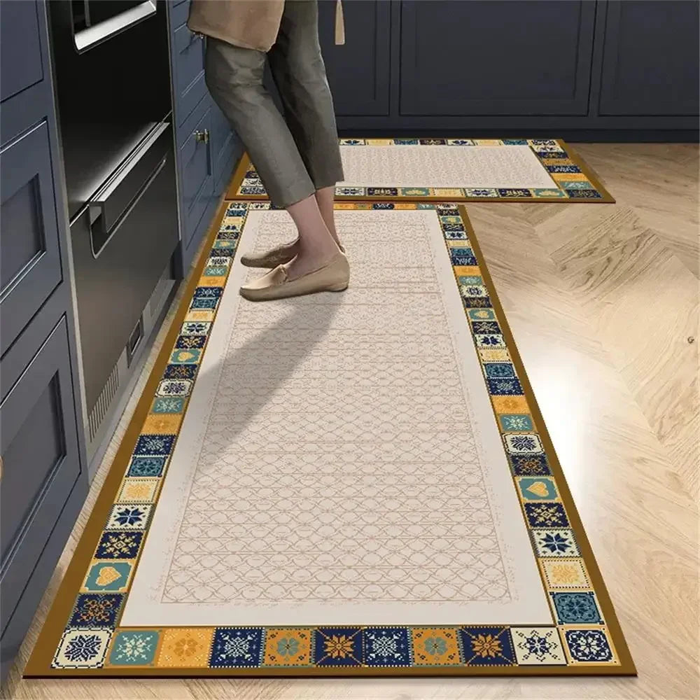 VIKAMA 1/2pcs Kitchen Floor Mat, Anti-Slip And Easy To Maintain, Home Decoration, Entrance Porch Carpet, Living Room Floor Mat