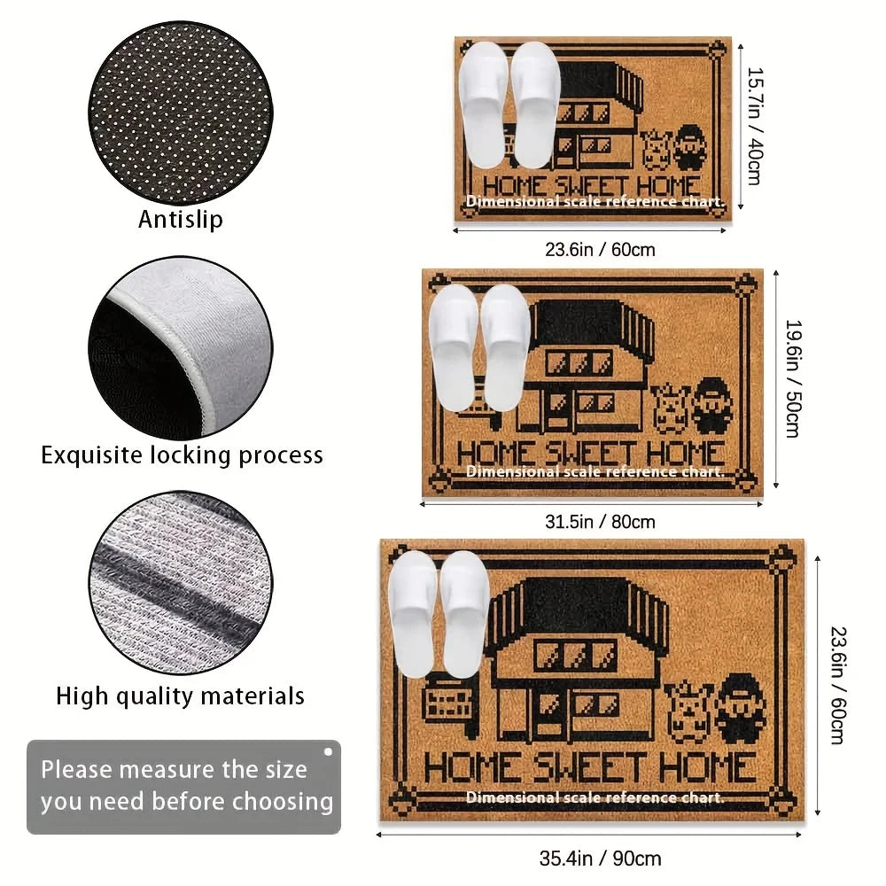 VIKAMA Sweet Home Carpet Creative Doormat Lightweight Welcome Mat Machine Washable Living Room Carpet Rug For Bedroom  Home Dec